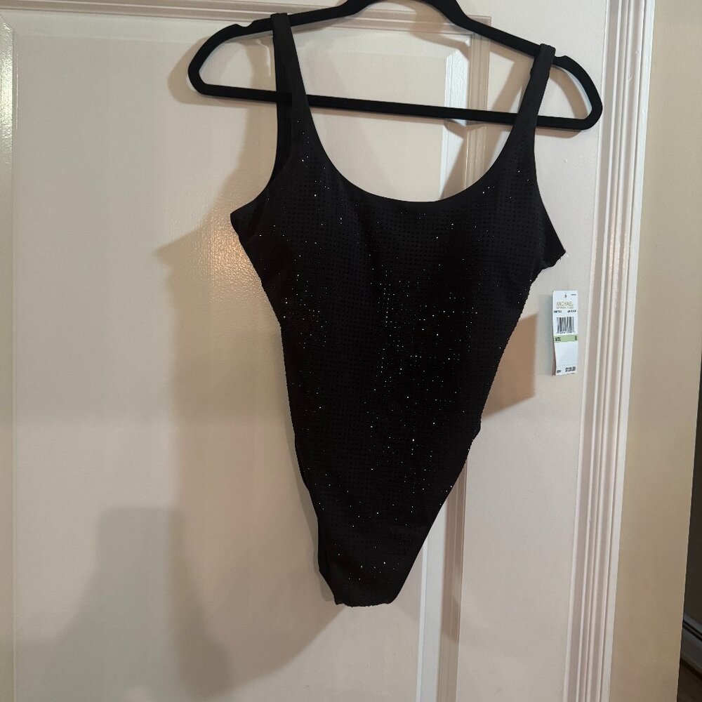 Michael Michael Kors Women's Studded Front One-Piece Swimsuit - Black